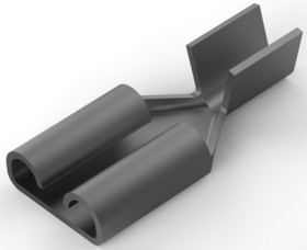 Uninsulated flat plug sleeve, 6.35 x 0.81 mm, 0.82 to 2.08 mm², AWG 18 to 14, brass, tin-plated, 41194