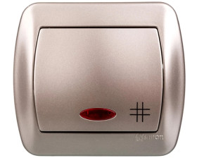 Simon Akord Łącznik krzyżowy z podświetleniem 10AX 250V satyna met