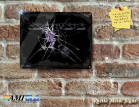 Eye-Catching Psygnosis Logo through Smashed Glass - Amiga Inspired - Metal Sign