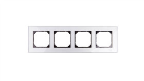 Merten M-Elegance Ramka Poczwórna Szklana Diamentowy Srebrny Mtn4040-3260