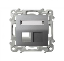 SZAFIR Obudowa gniazda pojedynczego typu Keystone skośna szary mat GPK-1ZS/p/70