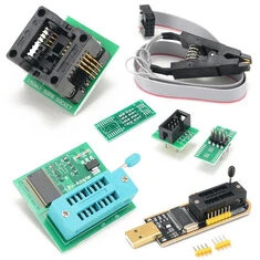Programator USB BIOS Flash EEPROM serii CH341A 24 25,prędkość kasowania 2-3 megabity/min,zawiera adapter 1.8V i złącze testowe S