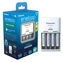 OUTLET Ładowarka akumulatorków Ni-MH Panasonic Eneloop BQ-CC51 + 4 x R03/AAA Eneloop 800mAh BK-4MCDE
