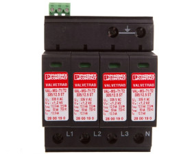 Ogranicznik przepięć Typ T1+T2 4P 12,5kA 1,2kV 335V AC VAL-MS-T1/T2 335/12.5/4+0-FM 2800644
