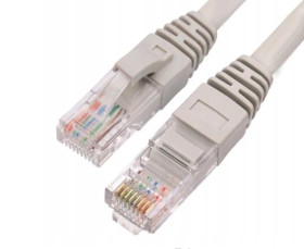 Kabel patchcord UTP5 0,25m szary
