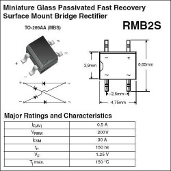 Mostek prostowniczy SMD MB8S 800V 0.5A TO-269AA/MiniDIL cena netto