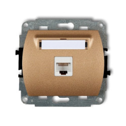 TREND Gniazda komputerowe pojedyncze 1xRJ45, kat. 5e, 8-stykowy złoty metalik 8GK-1