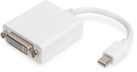 Converter, 0.15 m, white, Mini-DisplayPort plug, straight to DVI-I Dual Link (24+5) socket, straight, DB-340406-001-W