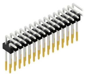 Pin header, 30 pole, pitch 2.54 mm, angled, black, SL1910830S