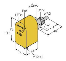 Turck 6870035 Czujnik zanurzeniowy FTCS-G1/2A4P-2AP8X-H1140, 19.2 - 28.8 V/DC, 1 szt.