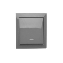 Simon Aquaclick Łącznik krzyżowy natynkowy z podświetleniem bez piktogramu, IP44, zaciski śrubowe ciemnoszary ACW7L/X/18