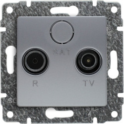 VENA Gniazdo antenowe RTV przelotowe aluminium 514075