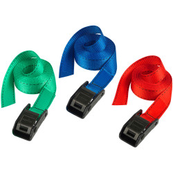 Master Lock 3110EURDATCOL Lashing Strap &#x2B;Metal Buckle Coloured 2.5m 150kg Pk 2