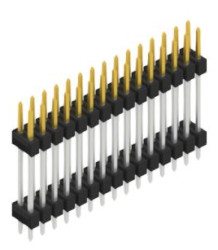 Pin header, 30 pole, pitch 2.54 mm, straight, black, SL617230S