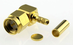 Złącze SMA/m zaciskane na RG174, kątowe