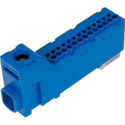 PAWBOL Listwa zaciskowa bezgwintowa LZB, 1x2,5-25mm2 / 13x1,5-2,5mm2, 63A, 1kV, niebieska E.4136N