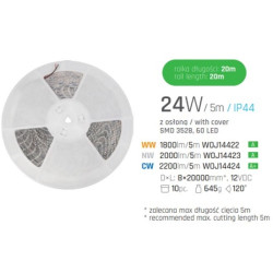 Taśma LED IP44 300SMD3528 2Y zimna 20m SPEC 572126