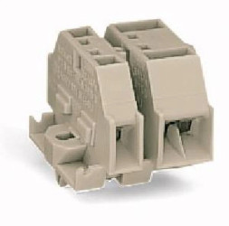 Złączka 2-przewodowa EEx 4mm2 jasnoszara ze stopką montażową 262-180 /50szt./