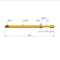 Igła testowa GKS 112 306 150R 1502M raster 2.54 (100mil)