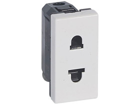 MOSAIC Gniazdo pojedyncze bez uziemienia standard EURO/USA białe 077501 LEGRAND