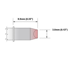 Grot lutowniczy ołówkowy Thermaltronics Dłuto proste 3 mm M