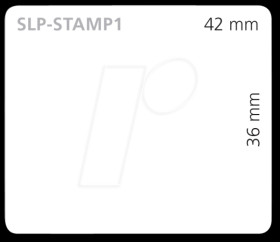 42100726 Stamp label, 36 mm x 42 mm, white