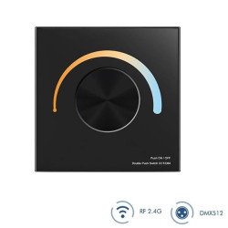 Bezprzewodowy panel LED CCT z wyjściem DMX512 100-240VAC czarny