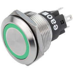 EAO 82-6651.2134 Series 82 22mm Illum Button Main Silver Green 24V