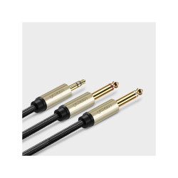 Złącze Jack wt.3,5st - 2xJack wt.6,35 mono 2m UGREEN / AV126 / 136237
