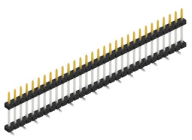 Pin header, 30 pole, pitch 2 mm, angled, black, SLY11SMD09230S