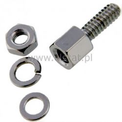 Tulejka dystans. metal gwint calowy z nakrętką