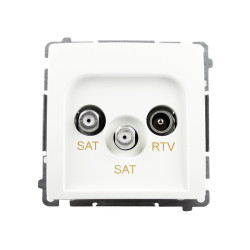 Gniazdo antenowe RTV+SAT+SAT białe BMZAR+SAT3.1-P2.01/11 Kontakt-Simon Basic
