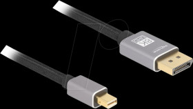 81093 Mini DP to DP cable, 8K 60 Hz, gray, without snap-in function, 3