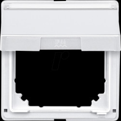 516619 Intermediate ring with hinged cover and label field, polar white