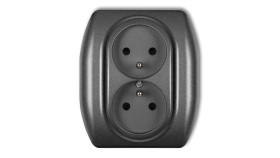 Trend Gniazdo Podwójne Z/U Grafitowy 11Gp-2Zp