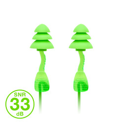 Zatyczki do uszu Wielorazowe, 33dB, kolor: Zielony, Moldex