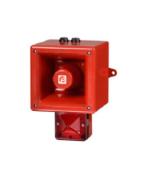 Sygnalizator akustyczny z lampą sygnalizacyjną 115 V Czerwony V AC IP66 Montaż ścienny 120dB
