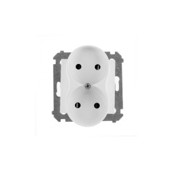 Gniazdo podwójne bez uziemienia do ramek Nature białe DG2MZN.01/11 Kontakt Simon54