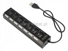 HUB USB 2.0 7 portowy aktywny; bez zasilacza