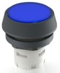 Pushbutton, unlit, waistband round, blue, mounting Ø 16.2 mm, 1.30.070.271/0600