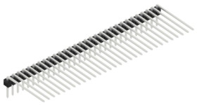 Pin header, 30 pole, pitch 2.54 mm, angled, black, SL320730Z