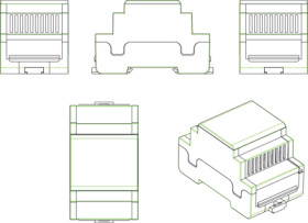 PC DIN rail enclosure, (L x W x H) 53.5 x 58 x 90 mm, light gray, IP30, 449-330-50