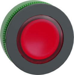 Pushbutton, for universal LED, illuminable, waistband round, red, front ring dark gray, mounting Ø 30.5 mm, ZB5FA48