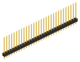 Pin header, 30 pole, pitch 2.54 mm, straight, black, 10048708