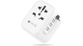 Adapter Podróżny Wtyków Zasilania Eu/Uk/Usa Ładowarka 3X Usb