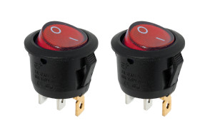 Opencircuit Rocker switch 12V round with red lamp