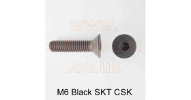 M6 x 25mm Black CSK Socket Head screw (10 pack)