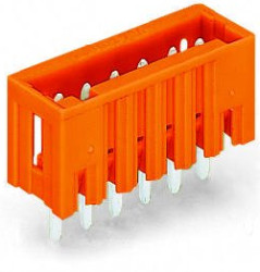 Pin header, 4 pole, pitch 3.81 mm, straight, orange, 734-234