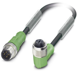 Kabel do czujników/elementów wykonawczych Phoenix Contact SAC-3P-M12MS/ 5,0-PUR/M12FR 1694253, złącze żeńskie M12, kątow