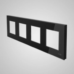 TouchMe Ramka poczwórna szklana czarna TM718B